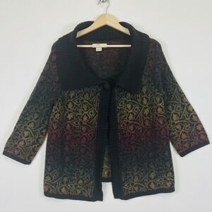 Bob Timberlake Women‎ Medium Cardigan Boho Natural Earth Tones Gradient Knit